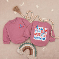 Custom Little Miss Firecracker Shirt for Girls, 4th of July Outfit, Toddler Baby Romper, Patriotic Red White Blue Design, Holiday Gift