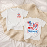 Custom Little Miss Firecracker Shirt for Girls, 4th of July Outfit, Toddler Baby Romper, Patriotic Red White Blue Design, Holiday Gift