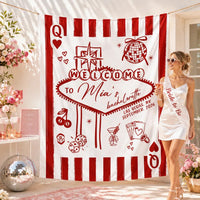 Custom Lucky in Love Silk Bachelorette Banner with Vegas Casino Theme, Personalized Bride Name & Date, Perfect Party Backdrop