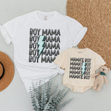 Custom Mama and Mama's Boy Matching Shirts Blue Checkered Lightning Bolt Family Outfits Baby Shower Gift Soft Cotton Toddler Clothes