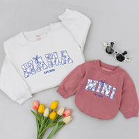 Custom Mama and Mini Floral Matching Shirts with Bow Design, Mommy and Me Sweatshirts, Mother Daughter Outfit, First Mother’s Day Gift