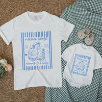 Custom Mama and Mini Goose Matching Shirts Cute Mommy and Me Outfits Personalized Names Cotton Preppy Striped First Mother’s Day Gift