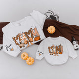 Custom Mama Mini Sweatshirts with Pumpkin Bow Artwork, Matching Family Fall Outfits for Mom and Baby, Soft Cotton Autumn Sweater