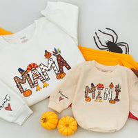 Custom Mama and Mini Thanksgiving Sweatshirts with Autumn Patterns Family Matching Fall Outfits Soft Cotton Mom Baby Celebration Gift