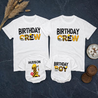 Custom Matching Construction Birthday Crew Shirts for Baby, Toddler, and Family - Soft Cotton Tee and Romper for 1st Birthday Party Outfit