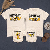 Custom Matching Construction Birthday Crew Shirts for Baby, Toddler, and Family - Soft Cotton Tee and Romper for 1st Birthday Party Outfit
