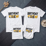 Custom Matching Construction Birthday Crew Shirts for Baby, Toddler, and Family - Soft Cotton Tee and Romper for 1st Birthday Party Outfit