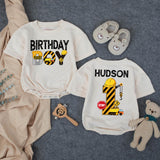 Custom Matching Construction Birthday Crew Shirts for Baby, Toddler, and Family - Soft Cotton Tee and Romper for 1st Birthday Party Outfit