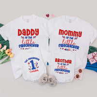 Custom Matching Family 4th of July Shirts, Daddy Mommy Brother Baby Little Firecracker 1st Birthday Outfit, Soft Cotton Patriotic Tees