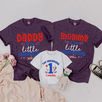Custom Matching Family 4th of July Shirts, Daddy Mommy Brother Baby Little Firecracker 1st Birthday Outfit, Soft Cotton Patriotic Tees