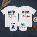 Custom Matching Family Astronaut Birthday Shirts, Two the Moon Toddler Romper & Mom Dad Tees, Soft Cotton for 2nd Birthday Party Outfit
