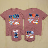 Custom Matching Family Astronaut Birthday Shirts, Two the Moon Toddler Romper & Mom Dad Tees, Soft Cotton for 2nd Birthday Party Outfit