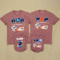 Custom Matching Family Astronaut Birthday Shirts, Two the Moon Toddler Romper & Mom Dad Tees, Soft Cotton for 2nd Birthday Party Outfit