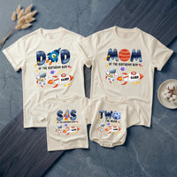 Custom Matching Family Astronaut Birthday Shirts, Two the Moon Toddler Romper & Mom Dad Tees, Soft Cotton for 2nd Birthday Party Outfit