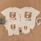 Custom Matching Family Bear Shirts - Soft Cotton First Birthday Outfit for Baby, Toddler, Mom, Dad - Personalized Gift for Milestones