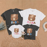 Custom Matching Family Bear Shirts - Soft Cotton First Birthday Outfit for Baby, Toddler, Mom, Dad - Personalized Gift for Milestones