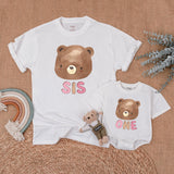 Custom Matching Family Bear Shirts - Soft Cotton First Birthday Outfit for Baby, Toddler, Mom, Dad - Personalized Gift for Milestones