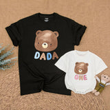 Custom Matching Family Bear Shirts - Soft Cotton First Birthday Outfit for Baby, Toddler, Mom, Dad - Personalized Gift for Milestones