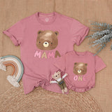 Custom Matching Family Bear Shirts - Soft Cotton First Birthday Outfit for Baby, Toddler, Mom, Dad - Personalized Gift for Milestones