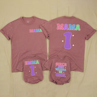 Custom Matching Family Birthday Shirts with Pastel Mama & 1 Design, Girls Just Wanna Be One Baby Romper, Soft Cotton 1st Birthday Outfit