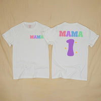Custom Matching Family Birthday Shirts with Pastel Mama & 1 Design, Girls Just Wanna Be One Baby Romper, Soft Cotton 1st Birthday Outfit