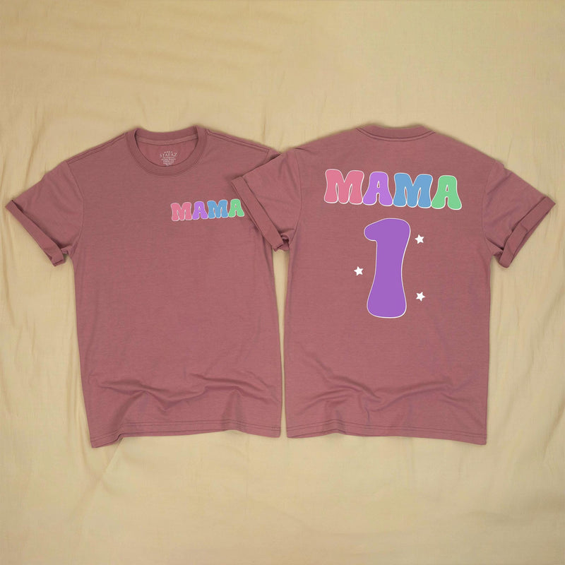 Custom Matching Family Birthday Shirts with Pastel Mama & 1 Design, Girls Just Wanna Be One Baby Romper, Soft Cotton 1st Birthday Outfit