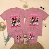 Custom Matching Family Birthday Shirts with Retro 90s Rap Photo Design, Daddy Mommy Kids Outfits, Soft Cotton Tee for Birthday Celebrations