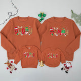 Custom Matching Family Christmas Sweatshirts with Santa and Reindeer Artwork, Soft Cotton Holiday Sweater for Mom, Dad, Kids, or Baby