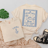 Custom Matching Family Cruise Crew Shirts and Baby Rompers, Vintage Summer 2026 Design, Soft Cotton Tee for Mom, Dad, Kids, and Baby