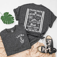 Custom Matching Family Cruise Crew Shirts and Baby Rompers, Vintage Summer 2026 Design, Soft Cotton Tee for Mom, Dad, Kids, and Baby