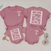 Custom Matching Family Cruise Crew Shirts and Baby Rompers, Vintage Summer 2026 Design, Soft Cotton Tee for Mom, Dad, Kids, and Baby