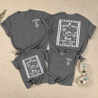 Custom Matching Family Cruise Crew Shirts and Baby Rompers, Vintage Summer 2026 Design, Soft Cotton Tee for Mom, Dad, Kids, and Baby