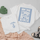 Custom Matching Family Cruise Crew Shirts and Baby Rompers, Vintage Summer 2026 Design, Soft Cotton Tee for Mom, Dad, Kids, and Baby