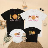 Custom Matching Family Fall Birthday Shirts with Pumpkin Pie Design, Soft Cotton Short Sleeve for Baby, Kids, Mom, Dad, Autumn Outfit