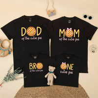 Custom Matching Family Fall Birthday Shirts with Pumpkin Pie Design, Soft Cotton Short Sleeve for Baby, Kids, Mom, Dad, Autumn Outfit