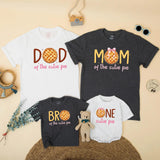Custom Matching Family Fall Birthday Shirts with Pumpkin Pie Design, Soft Cotton Short Sleeve for Baby, Kids, Mom, Dad, Autumn Outfit