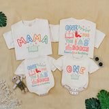 Custom Matching Family First Birthday Shirts, Mama and Baby One Bodysuit, Soft Cotton Outfit with Book Theme for First Birthday Party