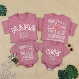 Custom Matching Family First Birthday Shirts, Mama and Baby One Bodysuit, Soft Cotton Outfit with Book Theme for First Birthday Party