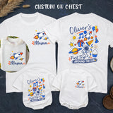 Custom Matching Family First Birthday Shirts, Rocket and Space Theme, Personalized Baby Romper and Parent Tees, Soft Cotton Outfit