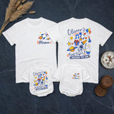 Custom Matching Family First Birthday Shirts, Rocket and Space Theme, Personalized Baby Romper and Parent Tees, Soft Cotton Outfit