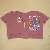 Custom Matching Family First Birthday Shirts, Rocket and Space Theme, Personalized Baby Romper and Parent Tees, Soft Cotton Outfit