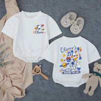 Custom Matching Family First Birthday Shirts, Rocket and Space Theme, Personalized Baby Romper and Parent Tees, Soft Cotton Outfit