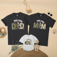 Custom Matching Family Fishing Shirts, Reel Cool Dad Mom Bro One Design, Soft Cotton 1st Birthday Outfit, Fishing Theme Party Tees