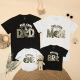 Custom Matching Family Fishing Shirts, Reel Cool Dad Mom Bro One Design, Soft Cotton 1st Birthday Outfit, Fishing Theme Party Tees