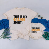 Custom Matching Family Garage Shirts, Father and Son Tees, Daddy and Me Outfits, Vintage Gray Wash, Soft Cotton, Father’s Day Gift