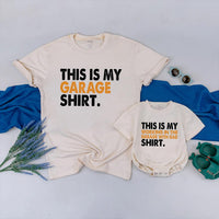 Custom Matching Family Garage Shirts, Father and Son Tees, Daddy and Me Outfits, Vintage Gray Wash, Soft Cotton, Father’s Day Gift