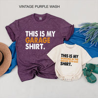 Custom Matching Family Garage Shirts, Father and Son Tees, Daddy and Me Outfits, Vintage Gray Wash, Soft Cotton, Father’s Day Gift