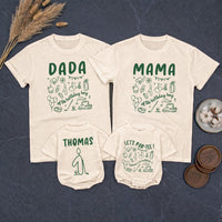 Custom Matching Family Golf Party Shirts for Baby's 1st Birthday, Soft Cotton Romper and Tees with Fun Golf-Themed Artwork