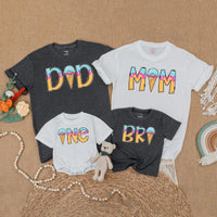 Custom Matching Family Ice Cream Birthday Shirts, Soft Cotton Toddler Romper, Mom Dad Sis One-Year-Old Summer Party Outfit