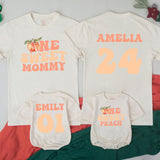 Custom Matching Family Peach Birthday Shirts - One Sweet Peach Design for Baby, Toddler, Kids, Mom, and Dad - Soft Cotton 1st Birthday Outfit